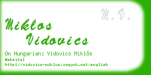 miklos vidovics business card